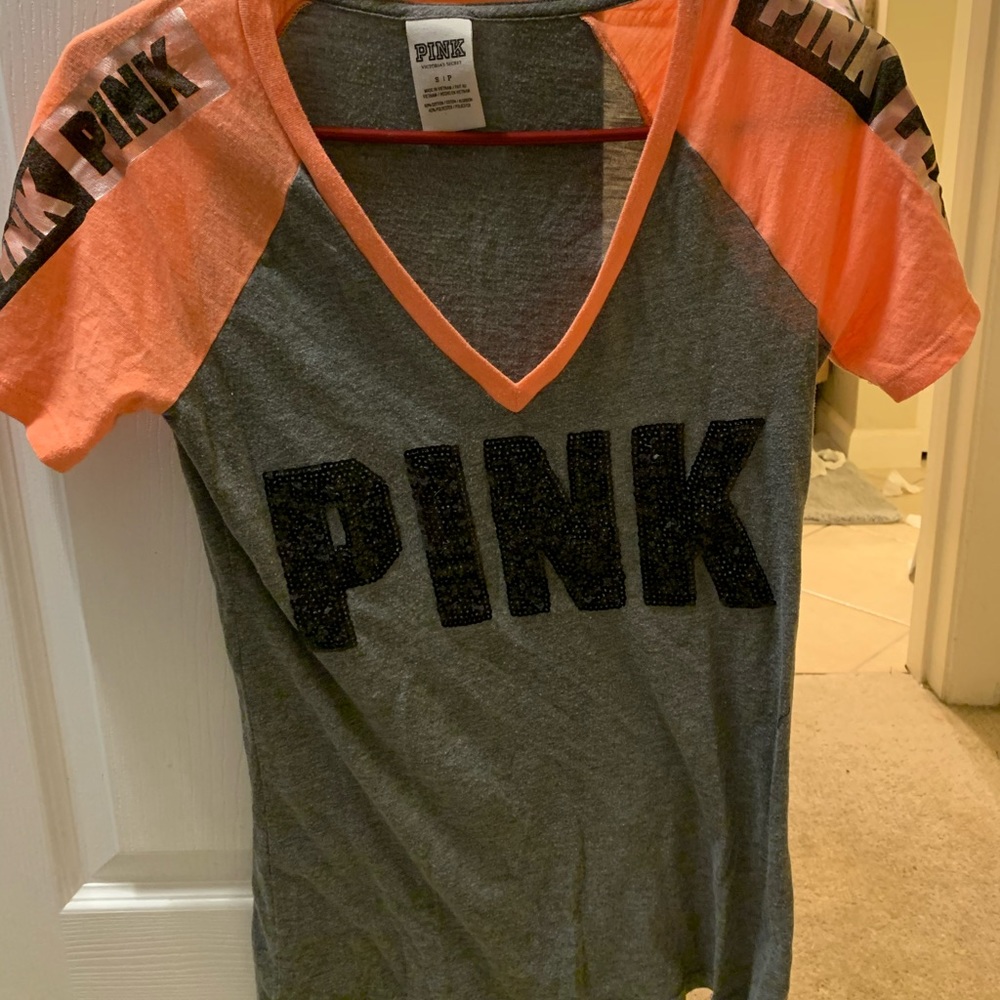 Pink Victoria Secret v-neck shirt